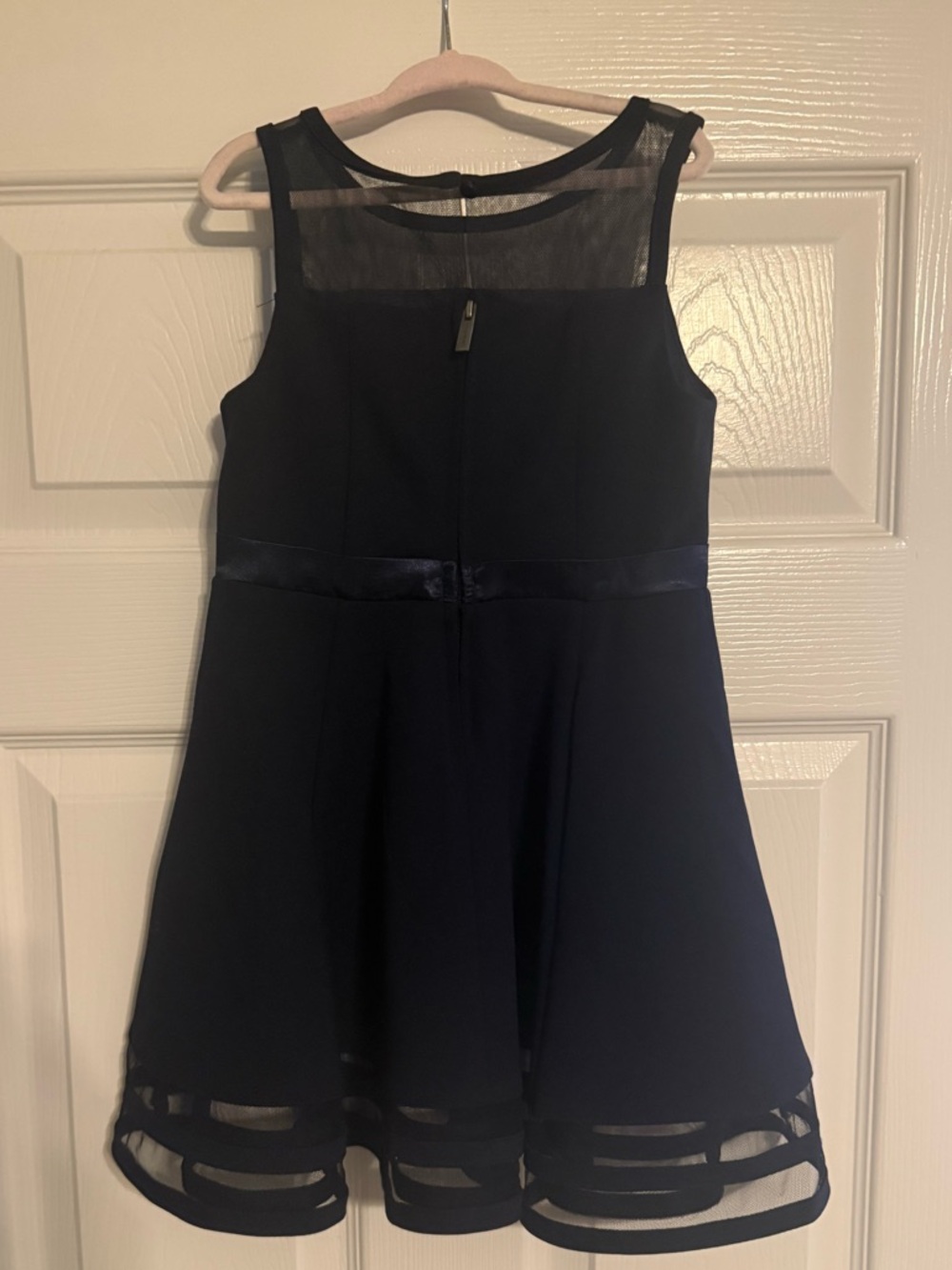 Calvin Klein Navy Mesh Yoke Dress